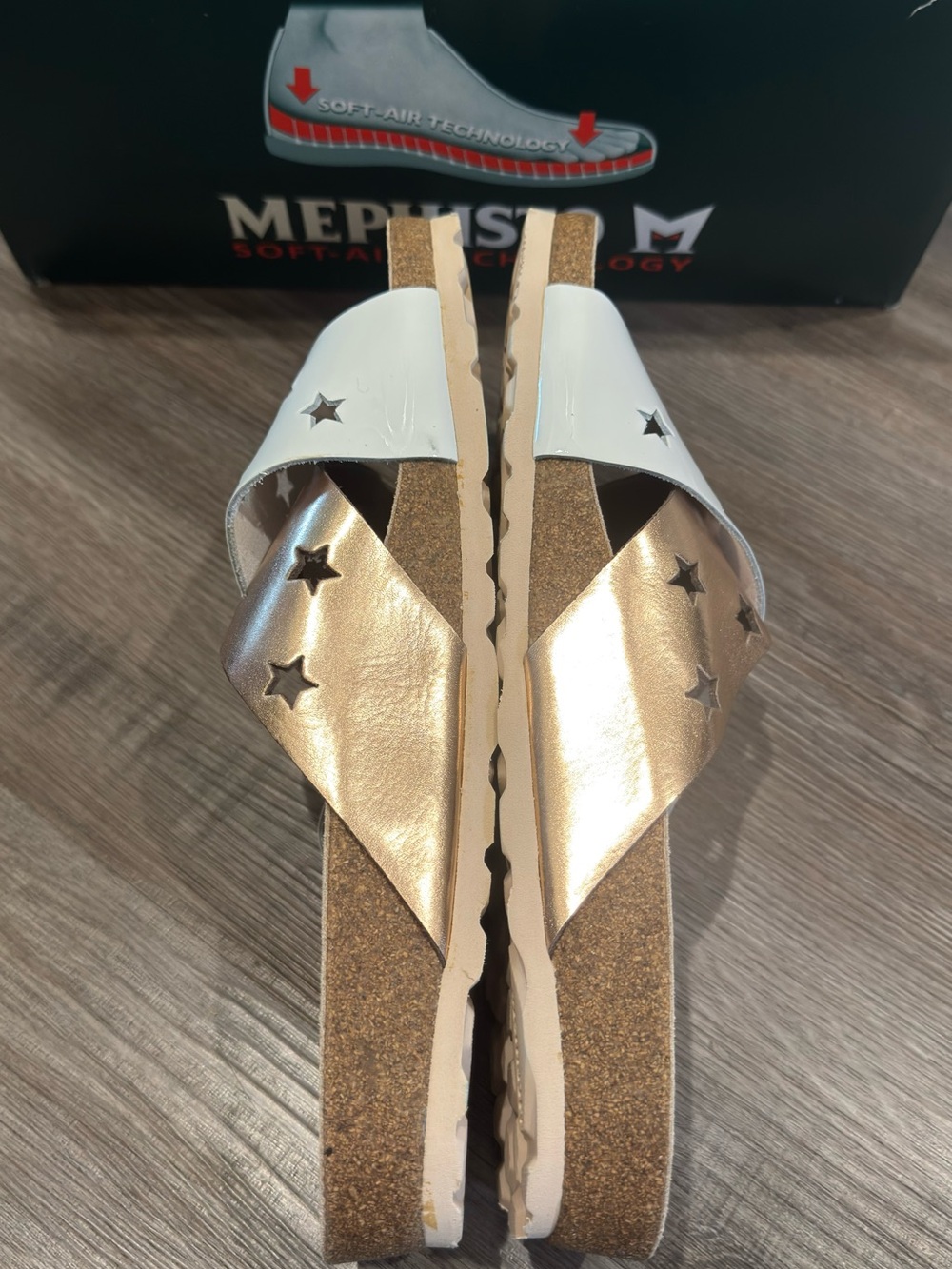 Mephisto Nanou Star White Vernis Slip On Comfort Sandals - Picture 4 of 9